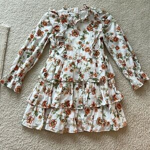 JANIE AND jack tiered ruffle girls floral dress.